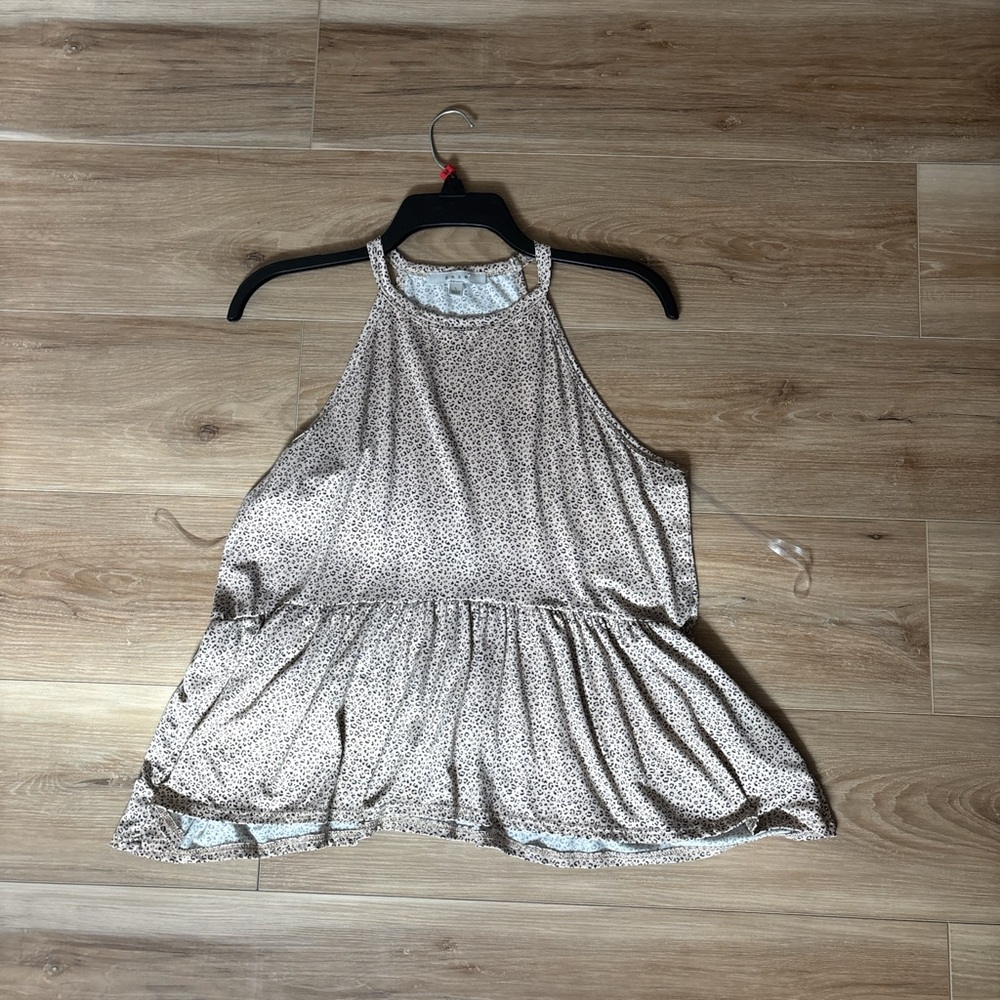 Gaze Leopard Print Top in Beige and Black